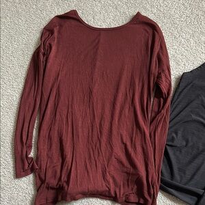 Beyond the Bump Red Relaxed Long Sleeve Tee